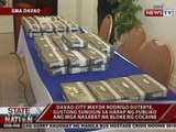 SONA: Mayor Duterte, gustong sunugin sa harap ng publiko ang mga nasabat na bloke ng cocaine