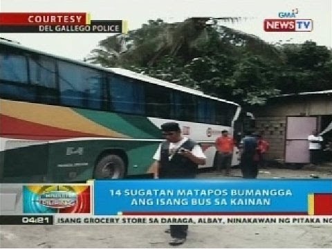 14 sugatan matapos bumangga ang isang bus sa kainan sa Gallego, Camarines Sur