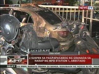 QRT: 2 suspek sa pagpapasabog ng granada sa harap ng MPD station 1, arestado