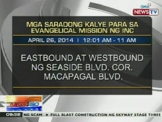 NTG: Ilang kalye sa Pasay, isasara para sa evangelical mission ng INC bukas