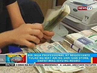 BIR: Mga professional at negosyante tulad ng may-ari ng sari-sari store, dapat mag-isyu ng resibo