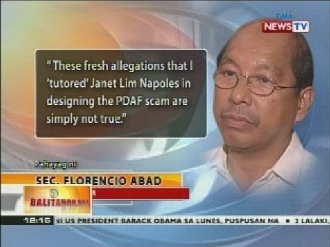 DBM Sec. Abad, itinanggi ang alegasyong siya ang nagturo kay Napoles sa operasyon ng PDAF scam