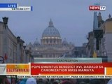 Pope Emertitus Benedict XVI, dadali sa canonization mass mamaya