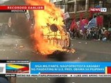 Mga militante, nagprotesta kasabay ng pagdating ni U.S. Pres. Obama sa Pilipinas