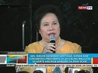 Sen. Miriam Santiago, handa raw tumakbong presidente sa 2016 sa isang kondisyon