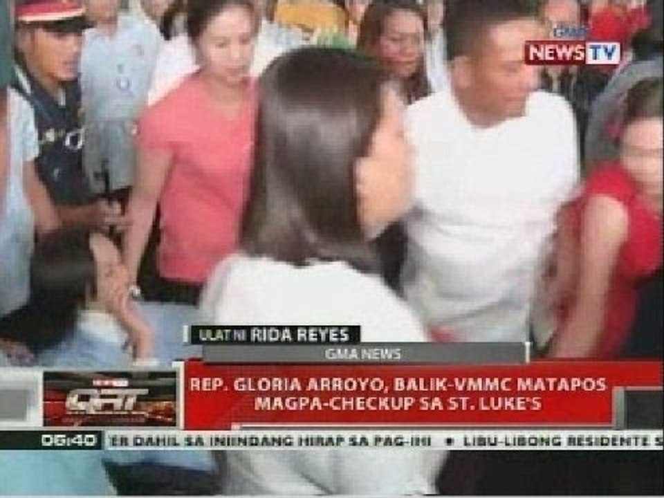 QRT: Rep. Gloria Arroyo, balik-VMMC matapos magpa-checkup sa St. Lukes