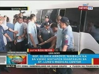 Rep. Gloria Arroyo, nagpasuri sa St. Luke's Medical Center dahil sa hirap sa pag-ihi