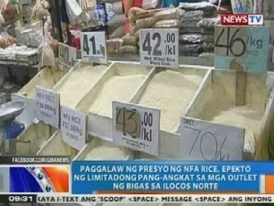 NTG: Paggalaw ng presyo ng NFA rice, epekto ng limitadong suplay ng bigas sa Ilocos
