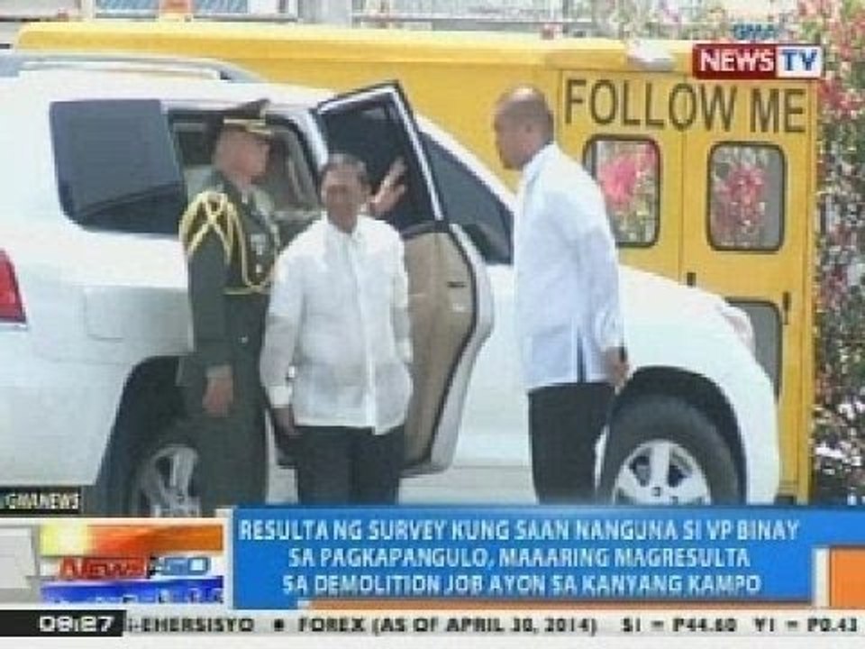 NTG: Mar Roxas, hindi umano apektado sa survey kung saan nanguna si VP Binay