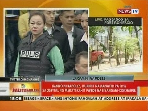Kampo ni Napoles, humirit na manatili pa siya sa Ospital ng Makati