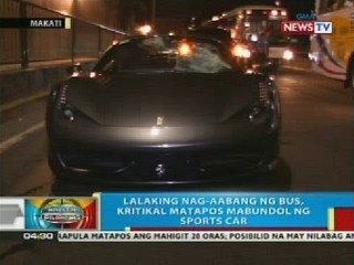 BP: Lalaking nag-aabang ng bus sa Makati, kritikal matapos mabundol ng sports car