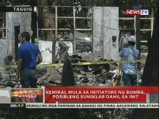 QRT: Kemikal mula sa initiators ng bomba, posibleng sumiklab dahil sa init