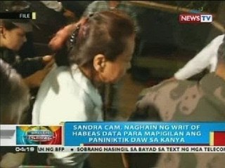 Sandra Cam, naghain ng Writ of Habeas Data para mapigilan ang paniniktik daw sa kanya