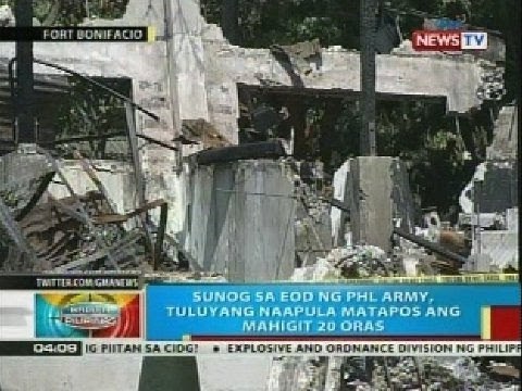 BP: Sunog sa EOD ng Phl Army, tuluyang naapula matapos ang mahigit 20 oras