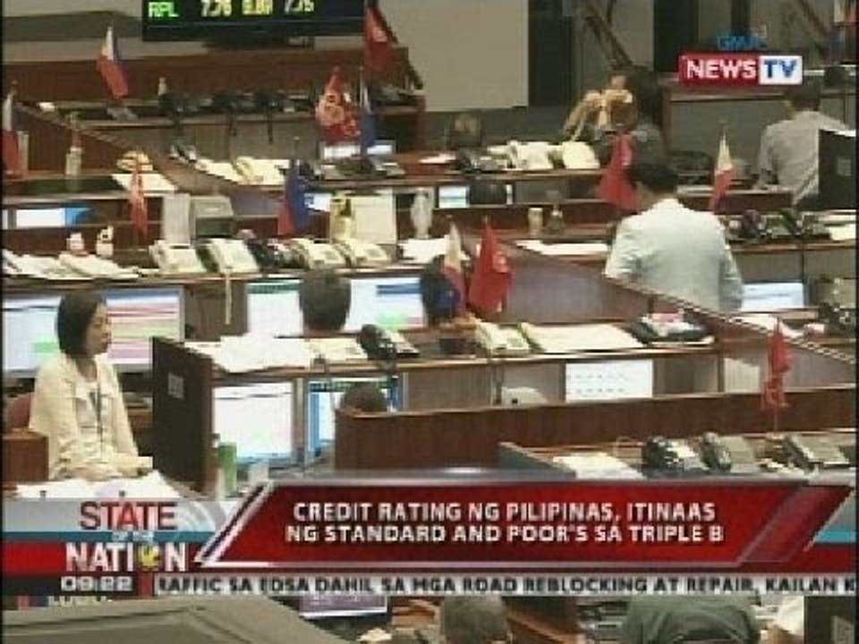 Credit rating ng Pilipinas, itinaas ng standard and poor's sa triple B