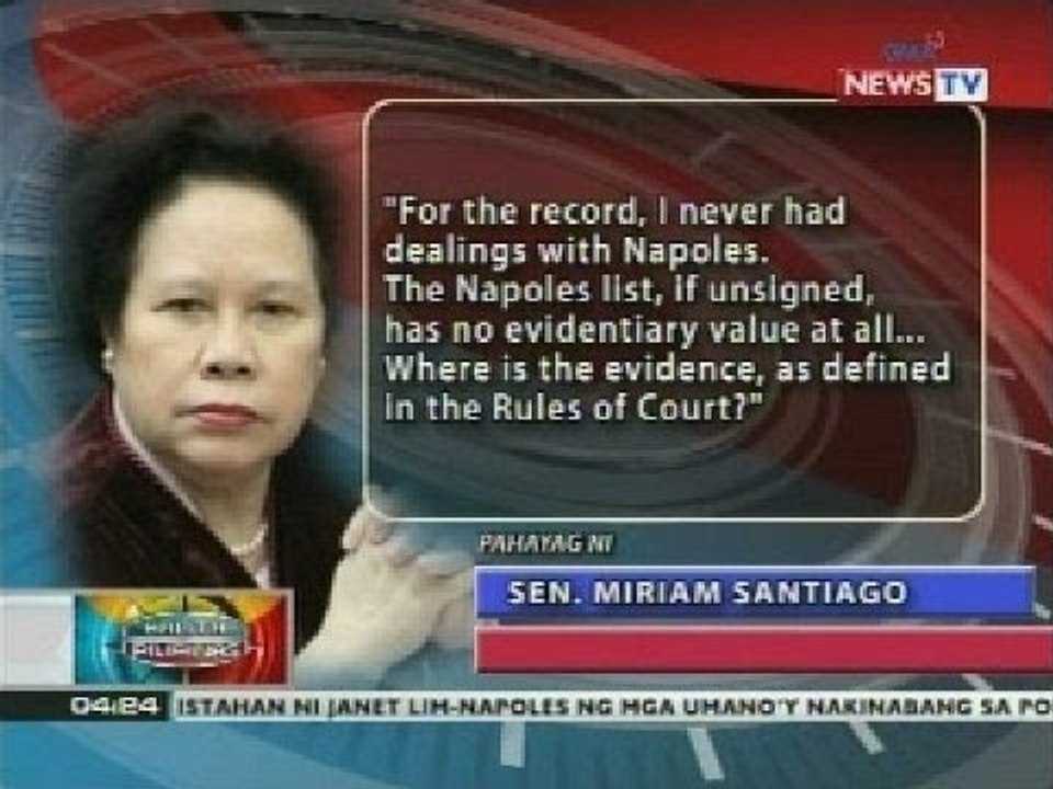 Ilang senador na nasa 'Napolist' umano, itinangging sangkot sila sa PDAF scam