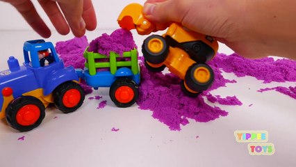 Tractor Working in Kinetic Sand with Excavator