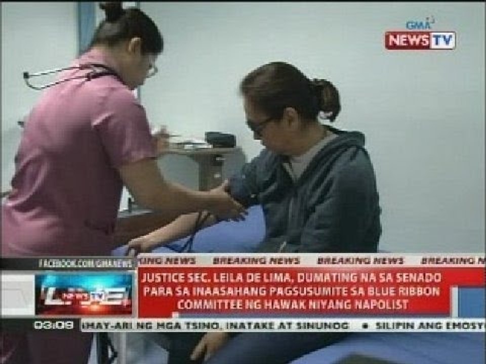Sec. de Lima, dumating na sa Senado para sa inaasahang pagsusumite ng hawak niyang Napolist