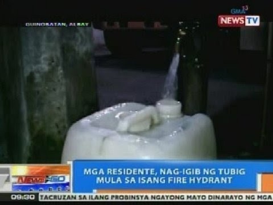 NTG: Mga residente ng Guinobatan, Albay, nag-igib ng tubig mula sa isang fire hydrant