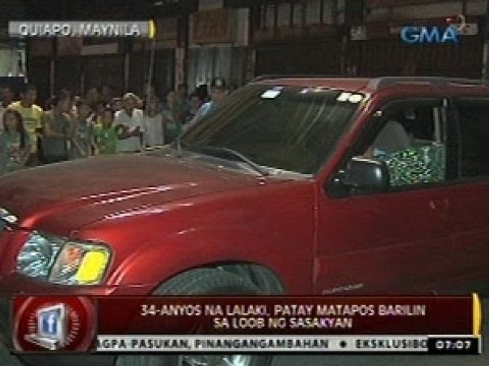 34-anyos na lalaki, patay matapos barilin sa loob ng sasakyan sa Quiapo