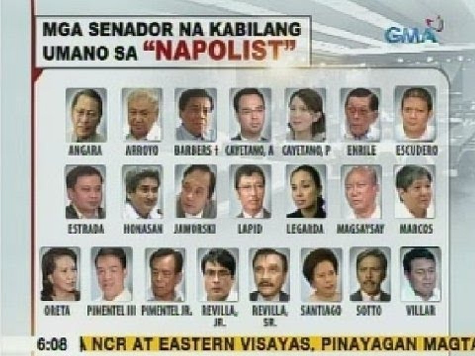 UB: 22 kasalukuyan at dating senador, kabilang sa 'Napolist' base sa 2 source ng GMA News