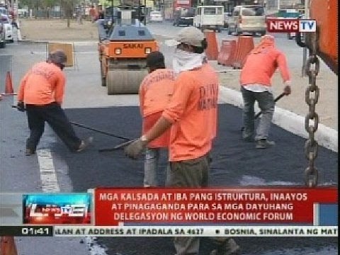Mga kalsada at iba pang istruktura, inaayos at pinapaganda para sa mga dayuhang delegasyon ng WEF