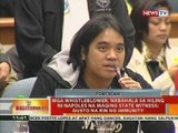Mga whistleblower, nabahala sa hiling ni Napoles na maging state witness; gusto na rin ng immunity