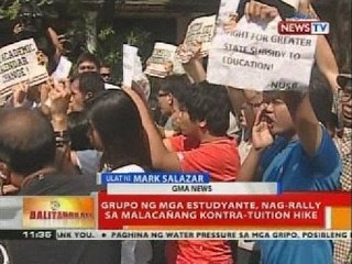 BT: Grupo ng mga estudyante, nag-rally sa Malacañang kontra-tuition hike