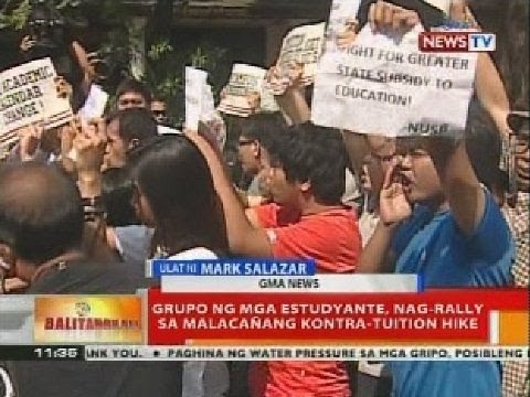 BT: Grupo ng mga estudyante, nag-rally sa Malacañang kontra-tuition hike