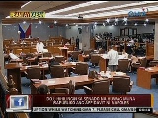 24 Oras: DOJ, hihilingin sa senado na huwag muna isapubliko ang affidavit ni Napoles
