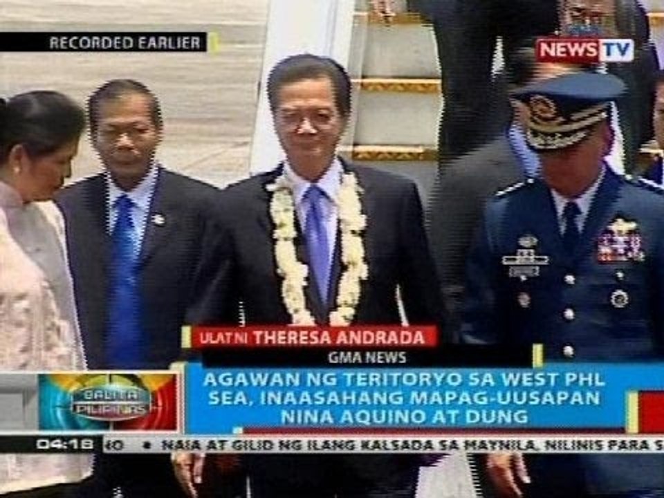 Agawan ng teritoryo sa West Phl Sea, inaasahang mapag-uusapan nina PNoy at Vietnamese PM Dung