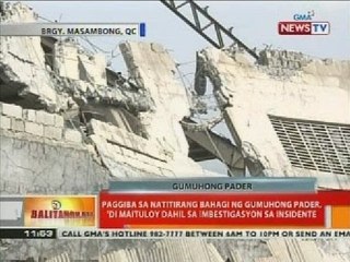 BT: Gumuhong pader, pinatungan lang ng semento para taasan