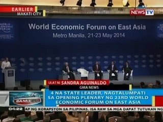 4 na state leader, nagtalumpati sa opening plenary ng 23rd World Economic Forum on East Asia