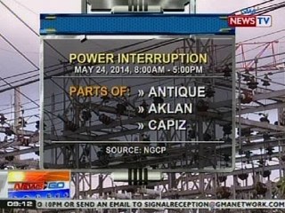 NTG: NGCP: Ilang lugar sa Western Visayas, mawawalan ng kuryente sa Sabado