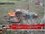 QRT: Apat patay, tatlo sugatan sa karambola ng kotse at dalawang tricycle