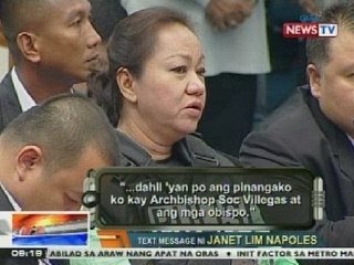 NTG: Napoles, sinagot ang ilang tanong kaugnay sa 'Napolist'