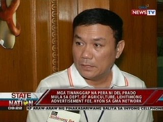 Mga tinanggap na pera ni Del Prado mula sa DA, lehitimong advertisement fee