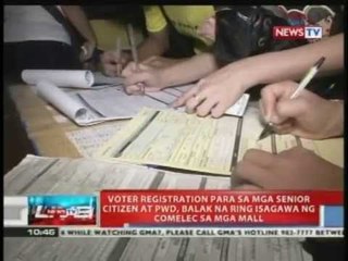 Voter registration para sa mga senior citizen at PWD, balak na ring isagawa sa mall