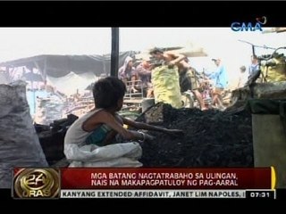 Mga batang nagtatrabaho sa ulingan sa Tondo, Maynila, nais na makapagpatuloy ng pag-aaral