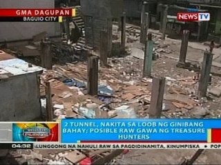 2 tunnel na gawa raw ng treasure hunters, nakita sa loob ng ginibang bahay sa Baguio City