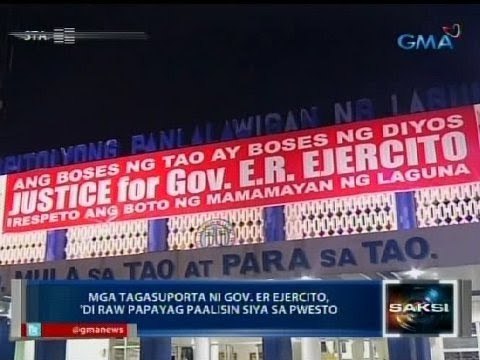 Saksi: Mga tagasuporta ni Laguna Gov. ER Ejercito, 'di raw papayag paalisin siya sa pwesto
