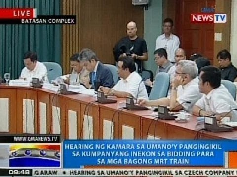 NTG: Pagdinig kaugnay sa pangingikil umano sa Inekon para sa mga bagong MRT train