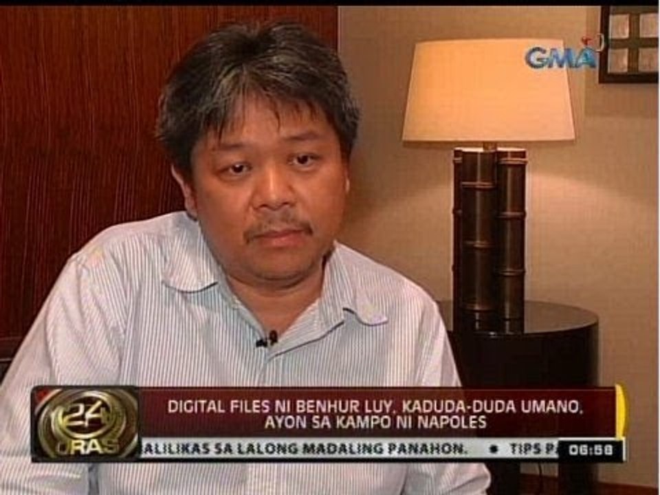 Digital files ni Benhur Luy, kaduda-duda umano, ayon sa kampo ni Napoles