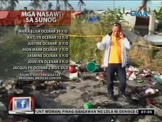 Astrodome na evacuation center ng Yolanda victims, nasunog