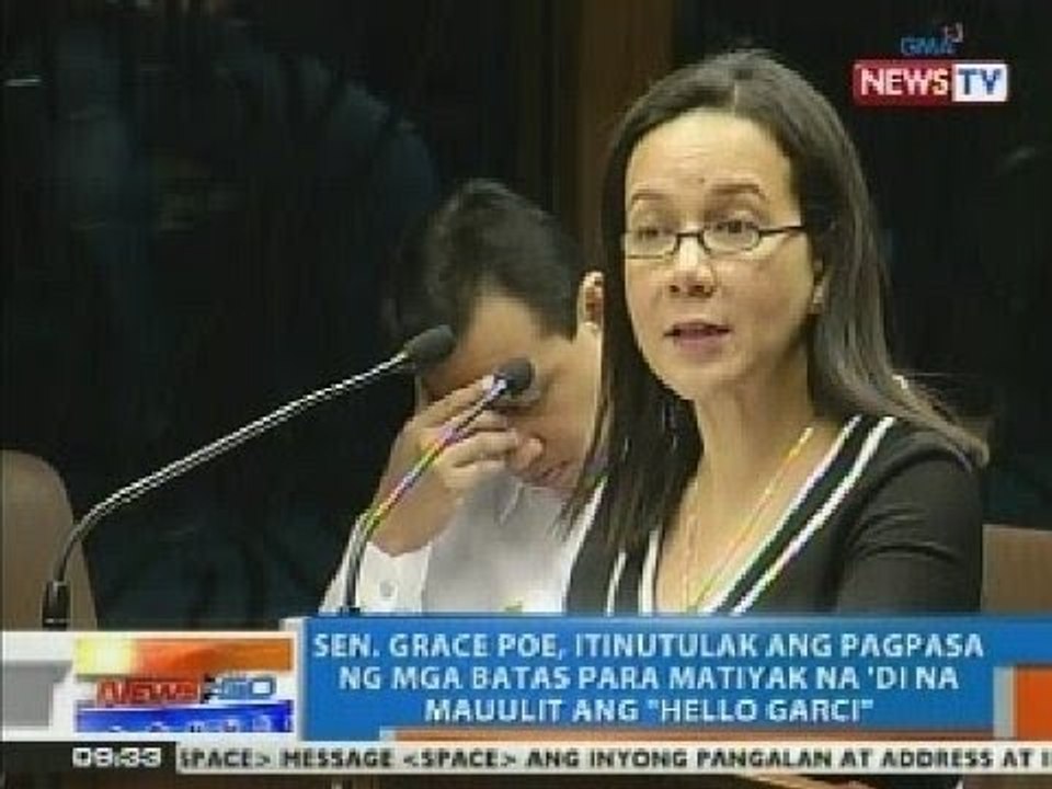 NTG: Grace Poe, itinutulak ang pagpasa ng batas para matiyak na 'di na mauulit ang 'Hello Garci'
