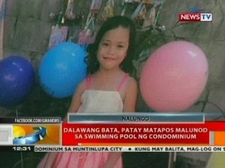 BT: Dalawang bata, patay matapos malunod sa swimming pool ng condominium