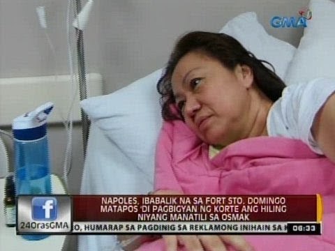 Napoles, ibabalik na sa Fort Sto. Domingo matapos 'di pagbigyan ang hiling niyang manatili sa OsMak