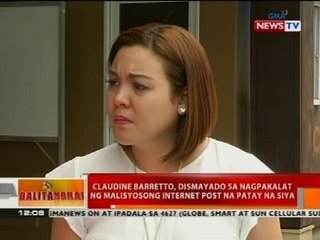 Claudine Barretto, dismayado sa nagpakalat ng malisyosong internet post na patay na siya