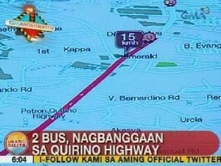 UB: 2 bus, nagbanggaan sa Quirino Highway sa QC