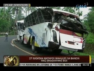 24 Oras: 27 sugatan matapos mahulog sa bangin ang sinasakyang bus